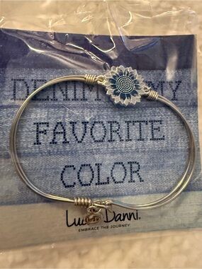 Luca and Dani Silver Sunflower Bangle Bracelet - Silver